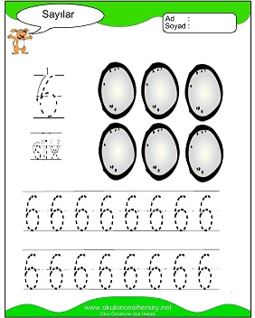 okul öncesi 1 sayısı çizgi çalışması
